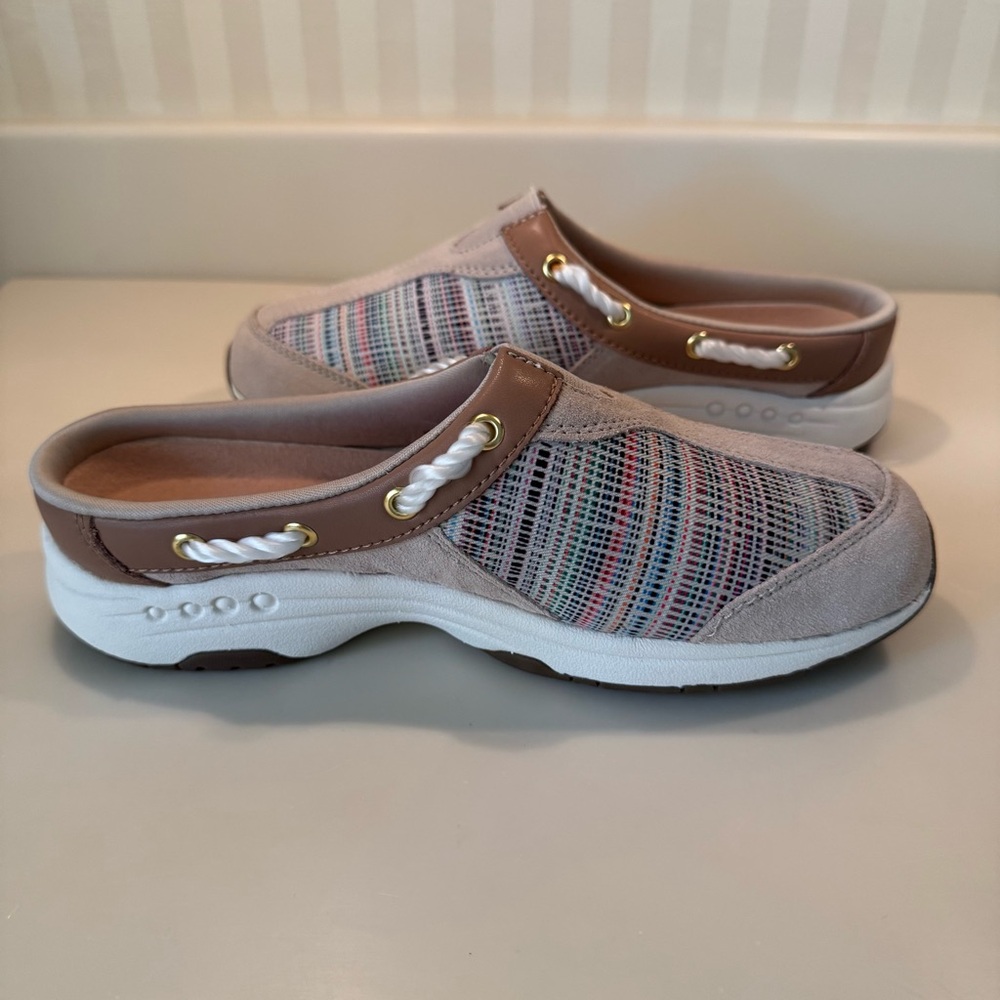 Easy Spirit Womens Travelport Striped Mules Nautical Slip On Clog Sneakers NWOT - Picture 11 of 16